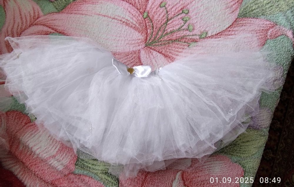 Біла фатінова спідниця під'юпник костюм сніжинки