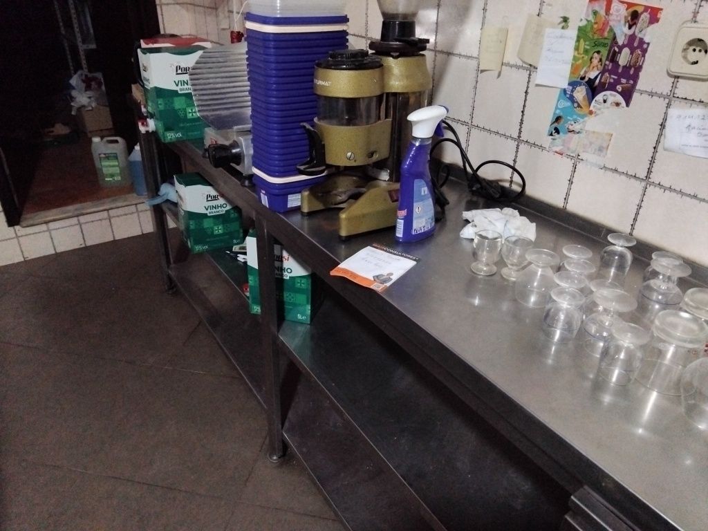Bancada de inox cafetaria