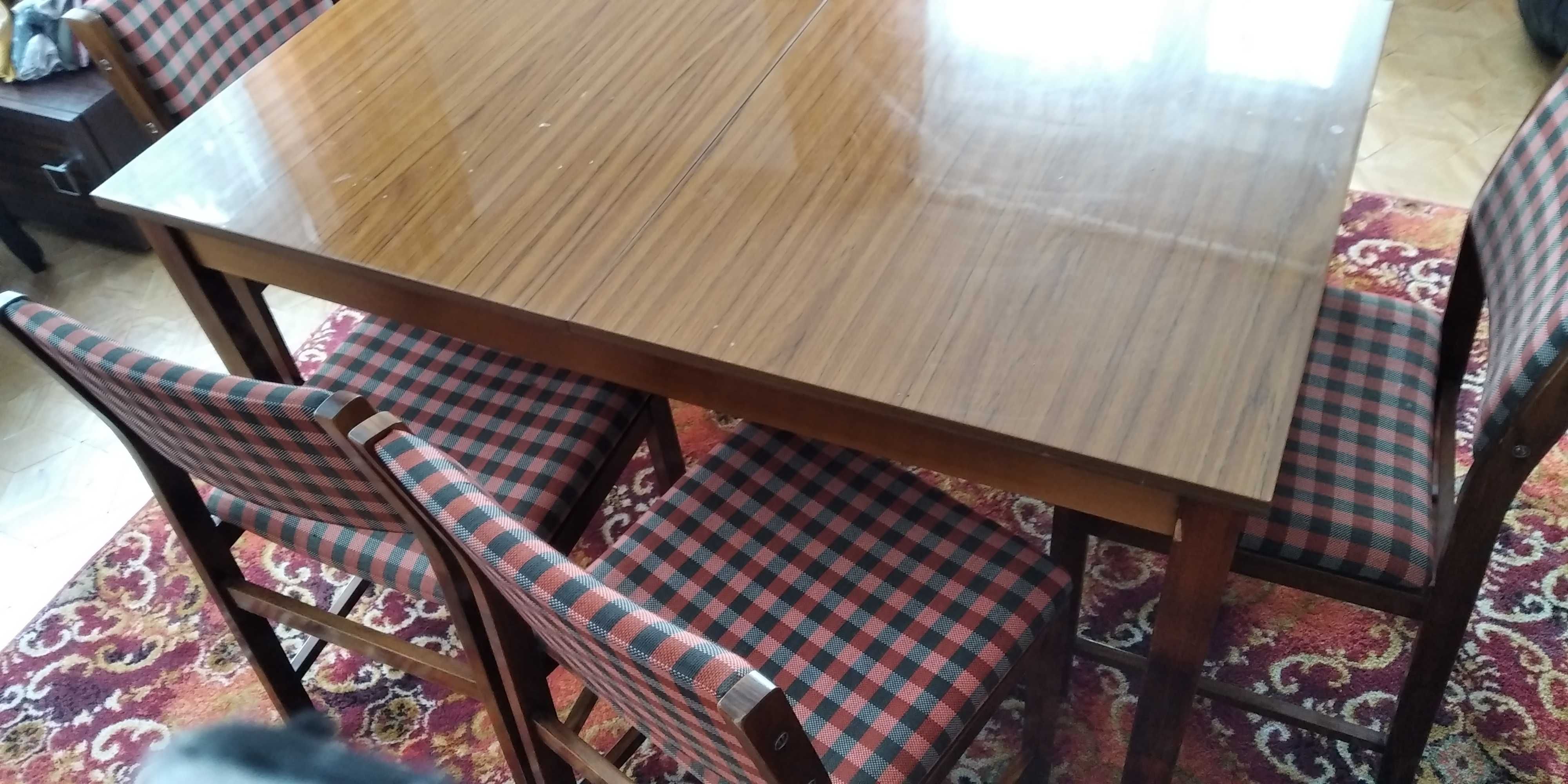 Meble PRL stół + 6  krzeseł, retro, vintage, rok '75