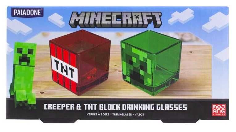 Zestaw 2x szklanka Minecraft Creeper i TNT dla Gracza * Video-Play