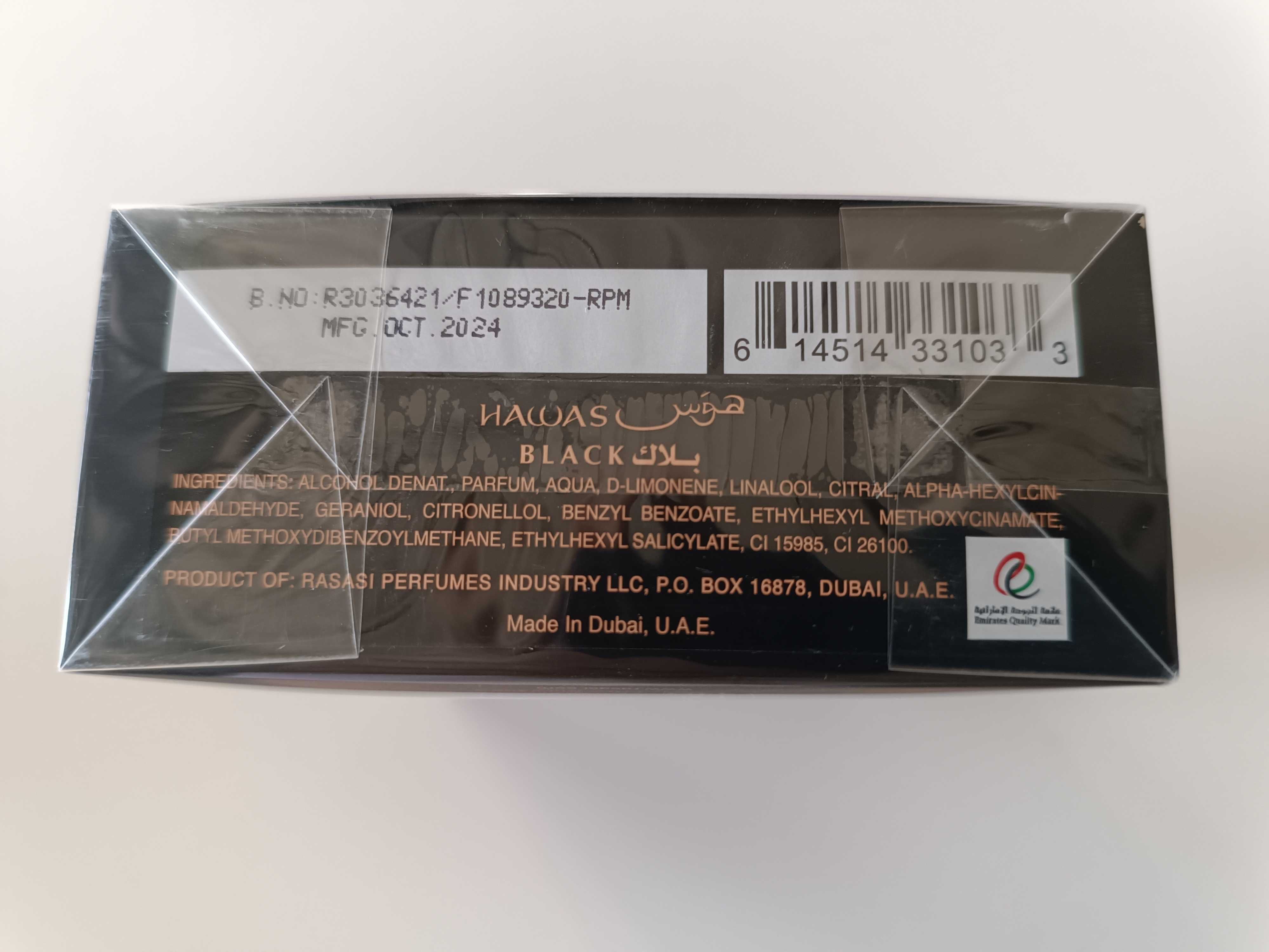 Rasasi Hawas Black 100ml, nowe zafoliowane