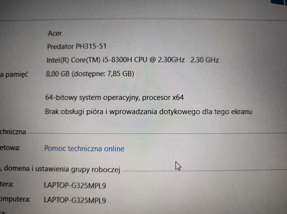 Sprzedam laptopa ACER PREDATOR