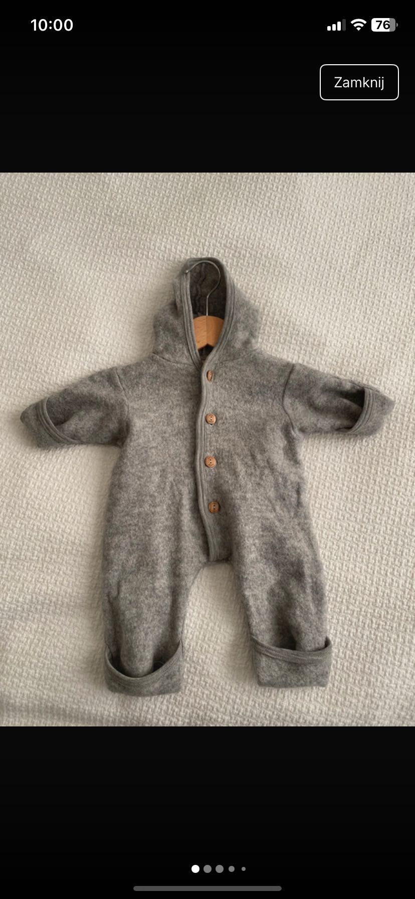 Wełniany kombinezon szary Engel 50/56 Merino