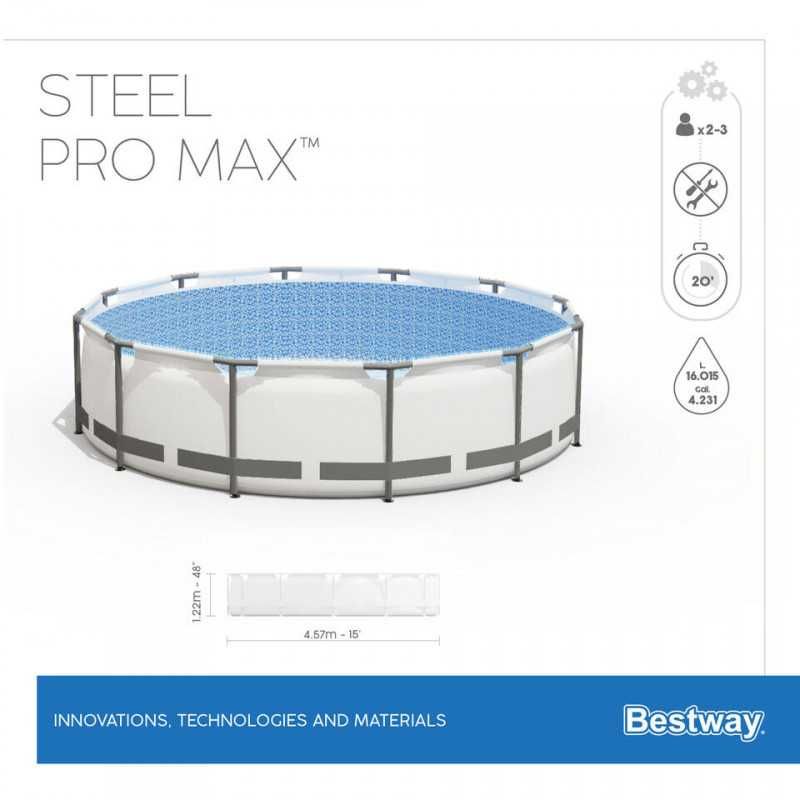 PISCINA 457X122CM Bestway  Round Steel Pro Max - Nova com Garantia