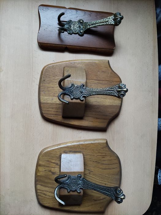 3x zestaw wieszak na ubrania mosiądz