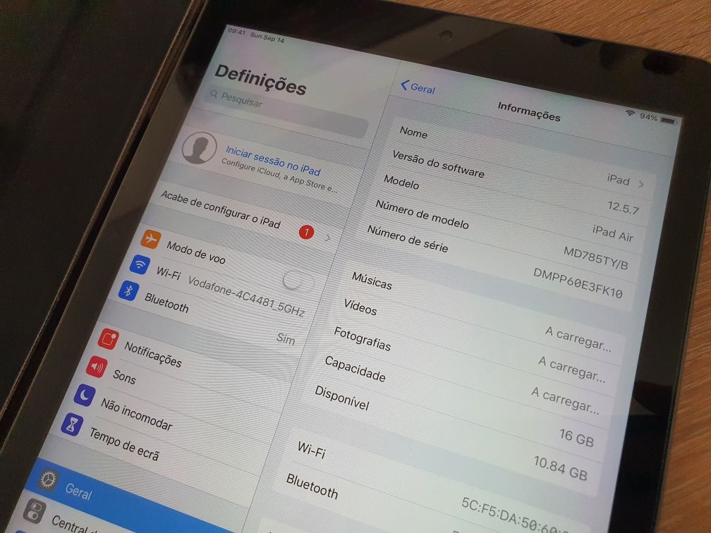 Ipad Air 16Gb com capa, cabo usb e película temperada instalada