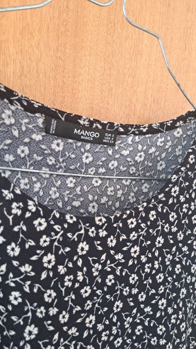 Vestido Mango • S • Floral preto