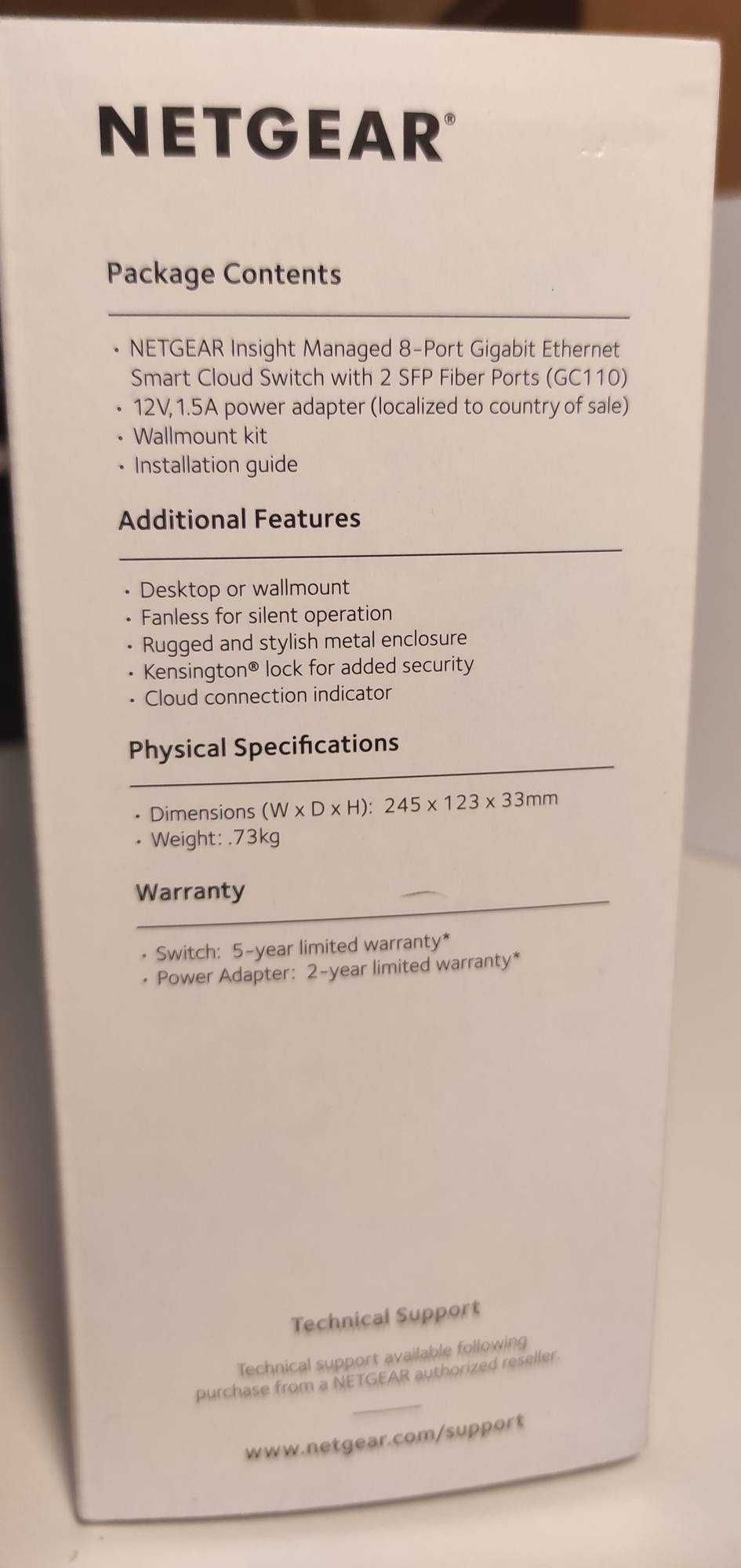 Switch NETGEAR GC110 Managed Gigabit Ethernet | 8 portów + 2 SFP
