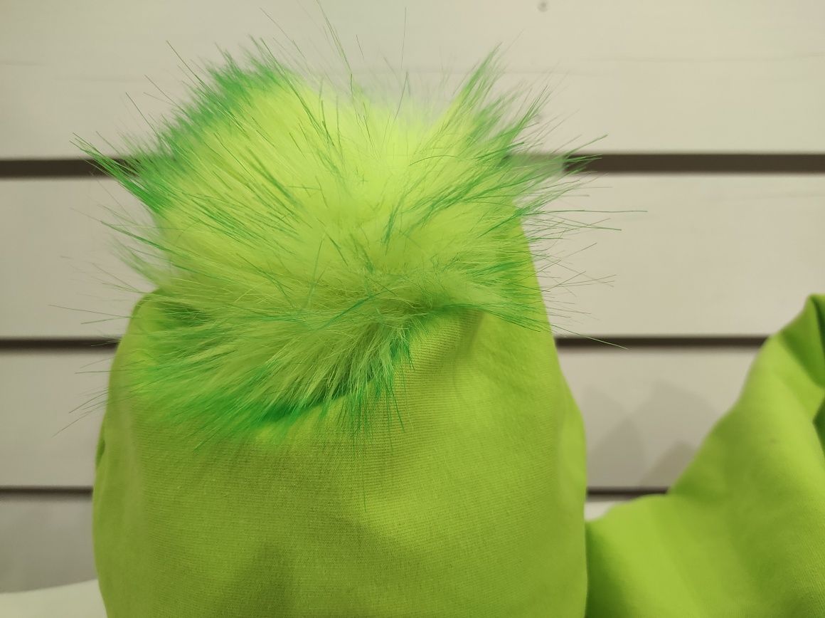 Komplet bawełniany czapka ,komin Limonka Damski , Pompon