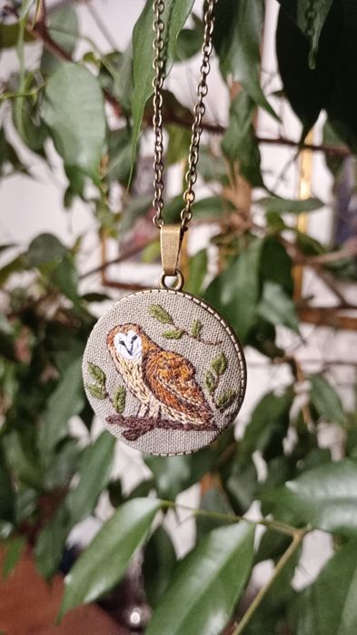 Haftowana biżuteria - naszyjnik handmade