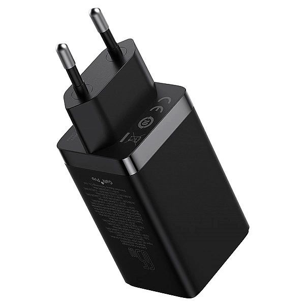 Szybka ładowarka sieciowa GaN 2xUSB C 1xUSB 65W Baseus GaN5 Pro + kabe