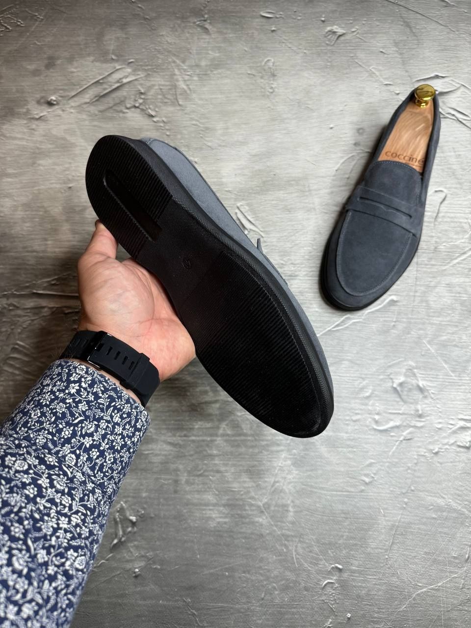 Лоферы Замшевые мужские серые LORO PIANA Grey! Натуральная Замша! ХИТ!