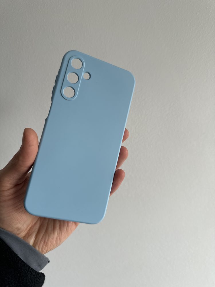 Etui Silicon niebieskie + SZKŁO hartowane do Samsung A15 4G / 5G