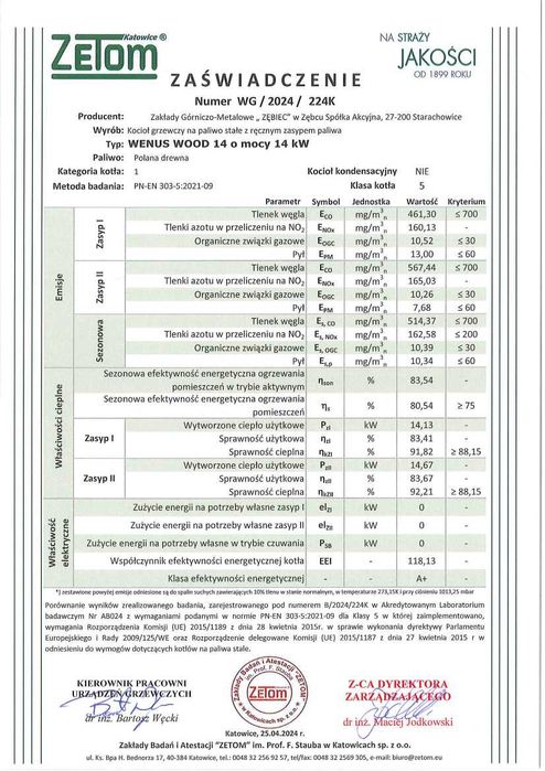 Kocioł zgazowujący drewno Zębiec Wenus Wood 14 kW