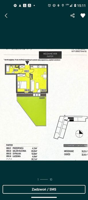 Mieszkanie 2 pokojowe z ogródkiem Maślicee