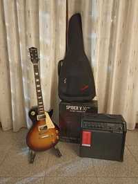 CONJUNTO Guitarra Elétrica + Saco + Amplificador Spider Line 6