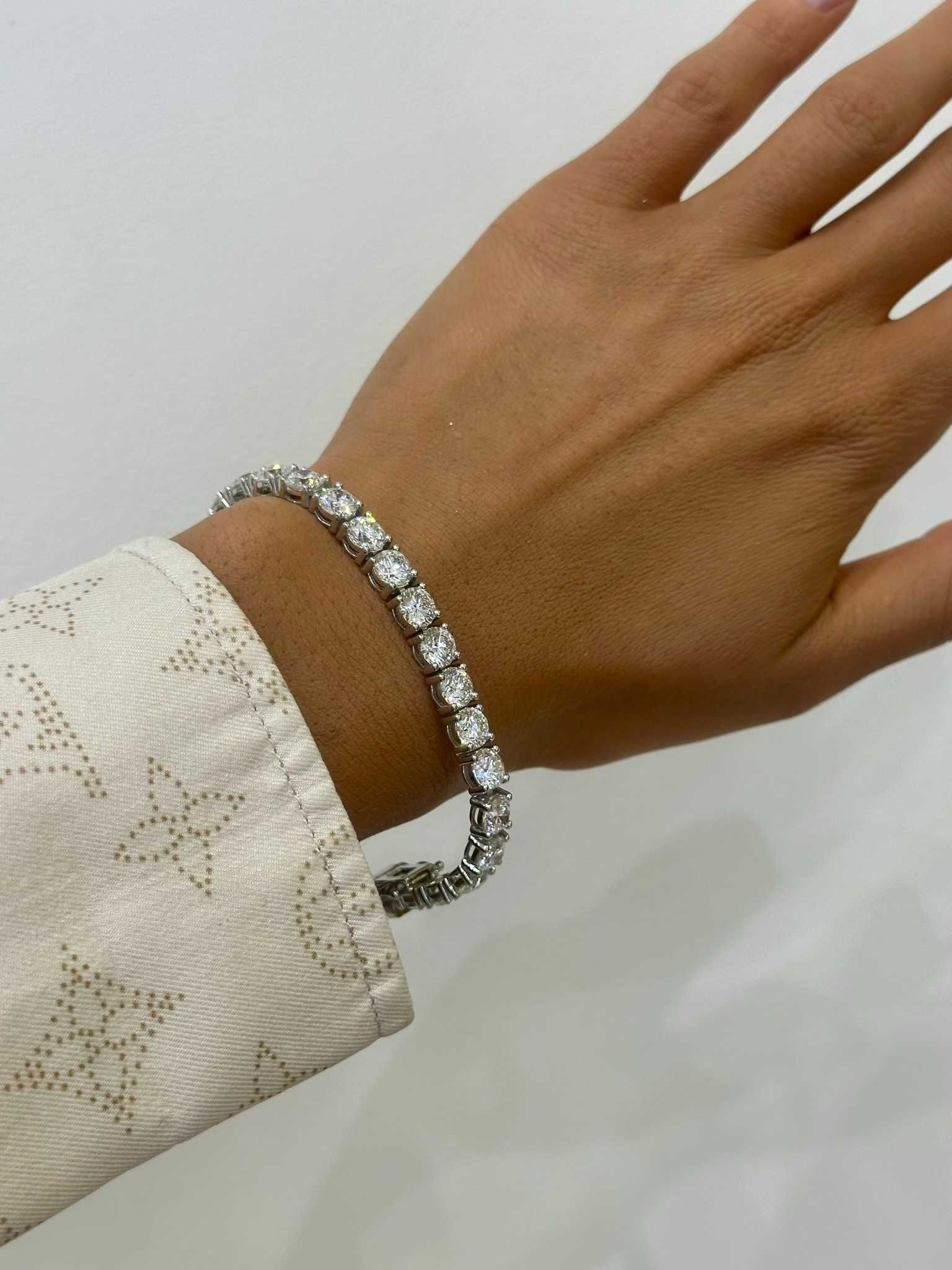 Bransoletka tenisowa z diamentami naturalnymi 21.00 Ct SI2/D-E-F GIA