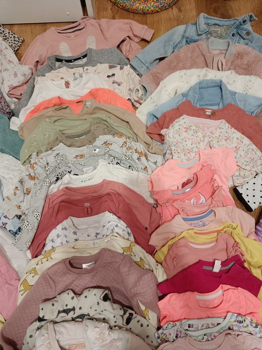 Zestaw ponad 100 szt paka ubrań dziewczynka 6-12 m