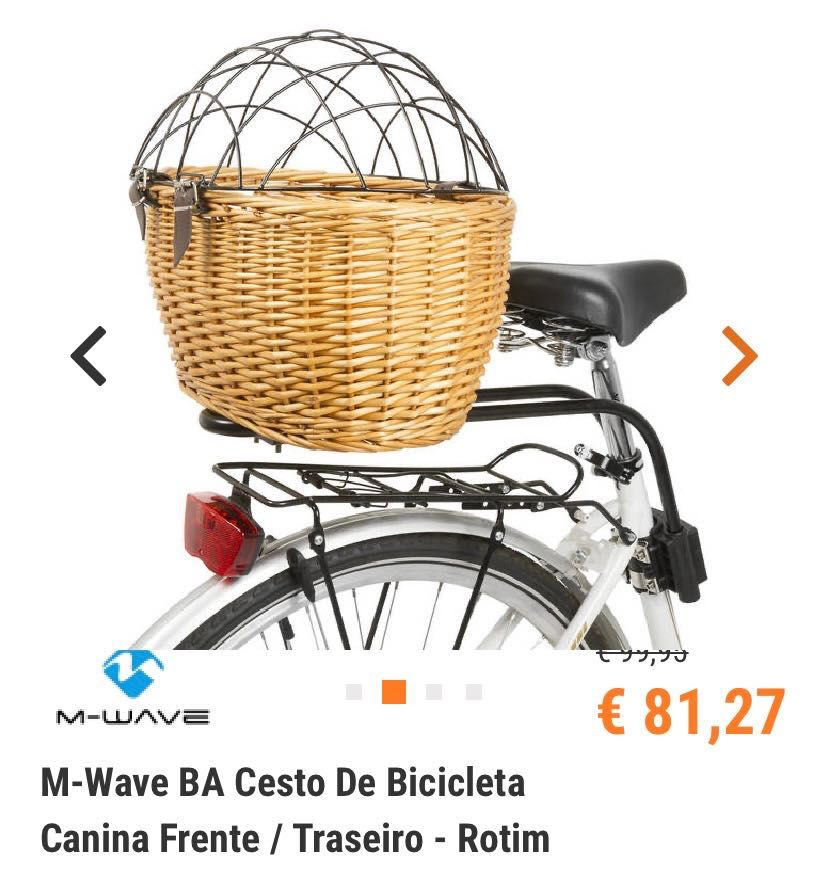 Cesto de bicicleta para cão