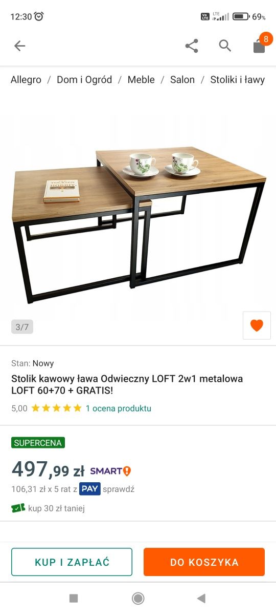 Stolik kawowy kwadrat