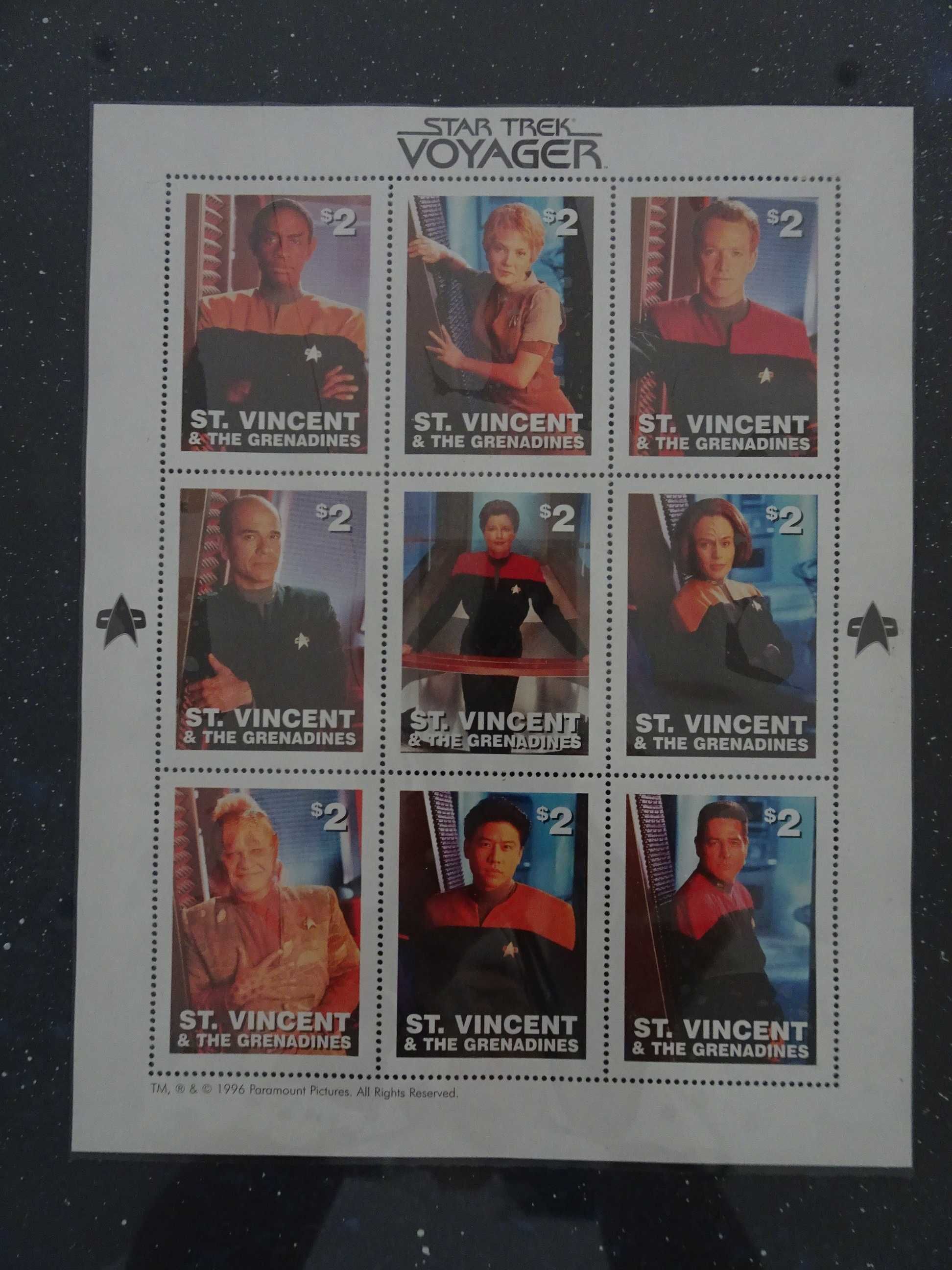 Selos Star Trek St. Vincent & The Grenadines certificado autenticidade