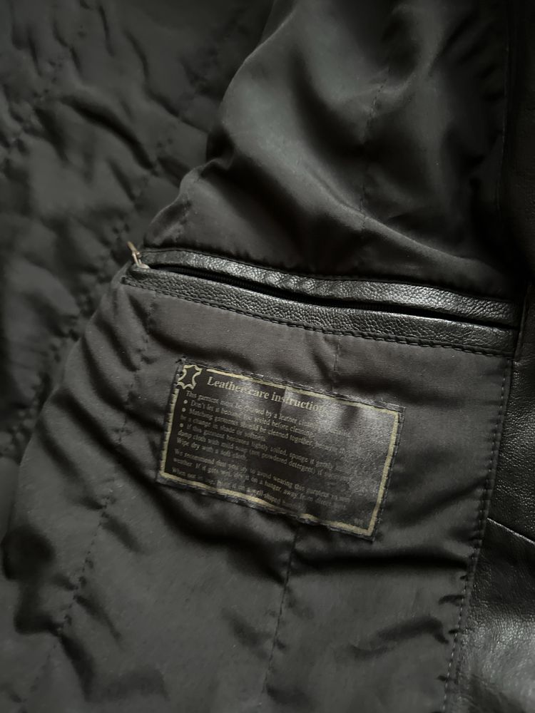 Płaszcz Vintage skórzany firmy KIT z kapturem L rzadkość