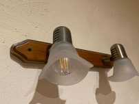 Lampa sufitowa kinkiet drewniana listwa  E 14 loft rustikalna