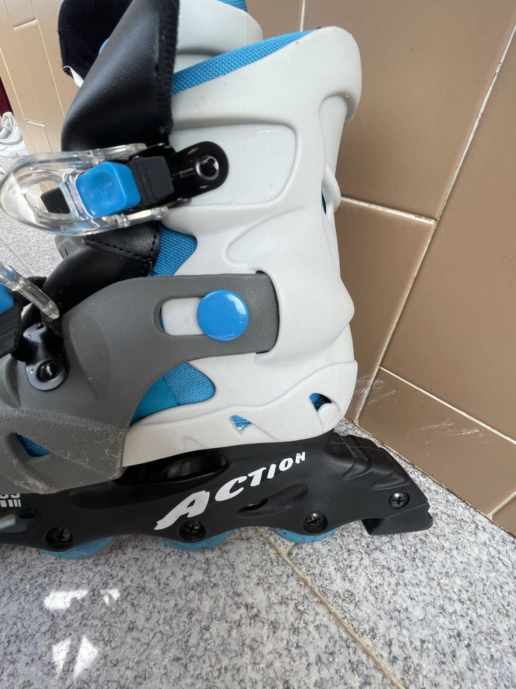 Patins em Linha + Kit de proteção