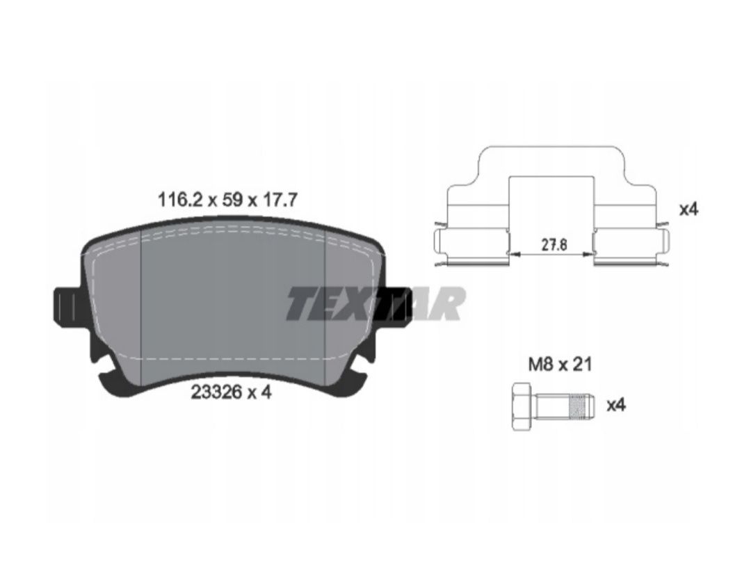 Klocki hamulcowe tył TEXTAR Audi A4 B6 B7 / A6 C5 C6