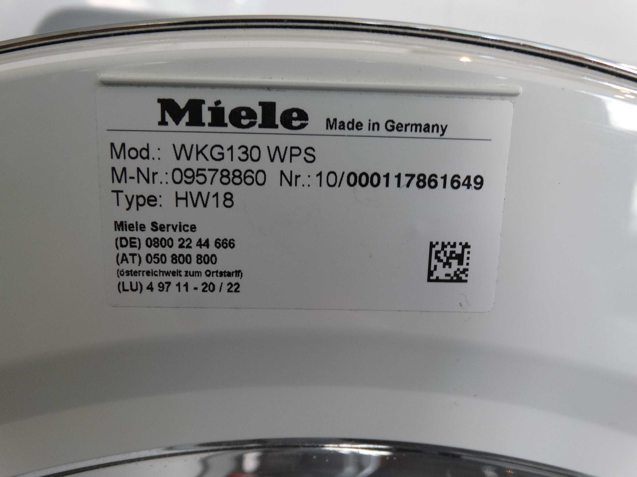 Pralka Miele WKG 130 WPS, Tdos, 8kg 1600 obr 6 m-cy gwarancji