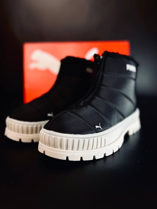 Очень теплые женские дутики Puma/ дутики на платформе пума