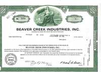 Bonds Shares Ações Beaver Creek Industries, Inc 1969 USA