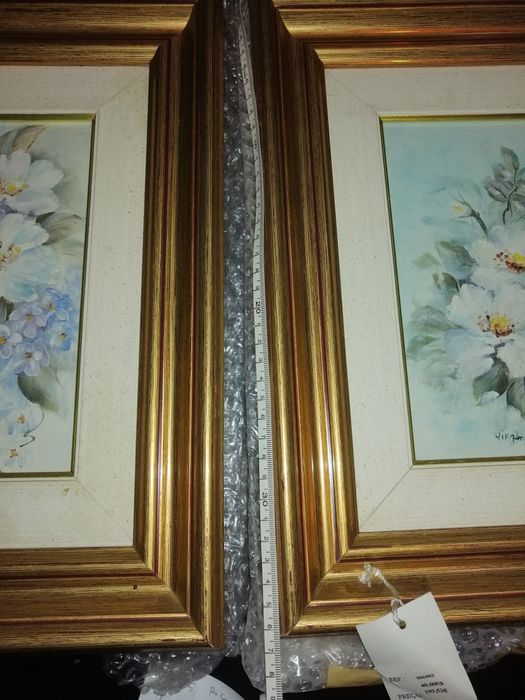 2 Pinturas a óleo (Flores) de Virginia Santos