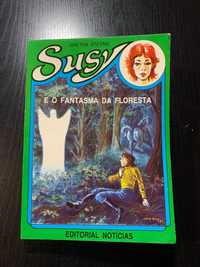 Livro 3 de Susy - "E o fantasma da floresta" por Gretha Stevns (1977)