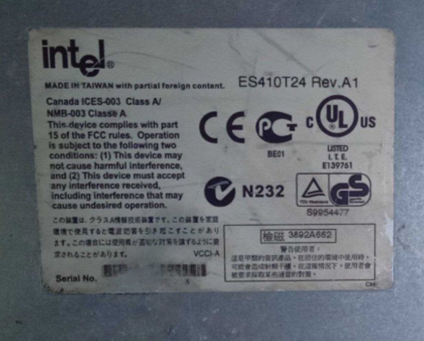 24-портовий комутатор Intel Express 410T P/N: ES410T24 Rev A1