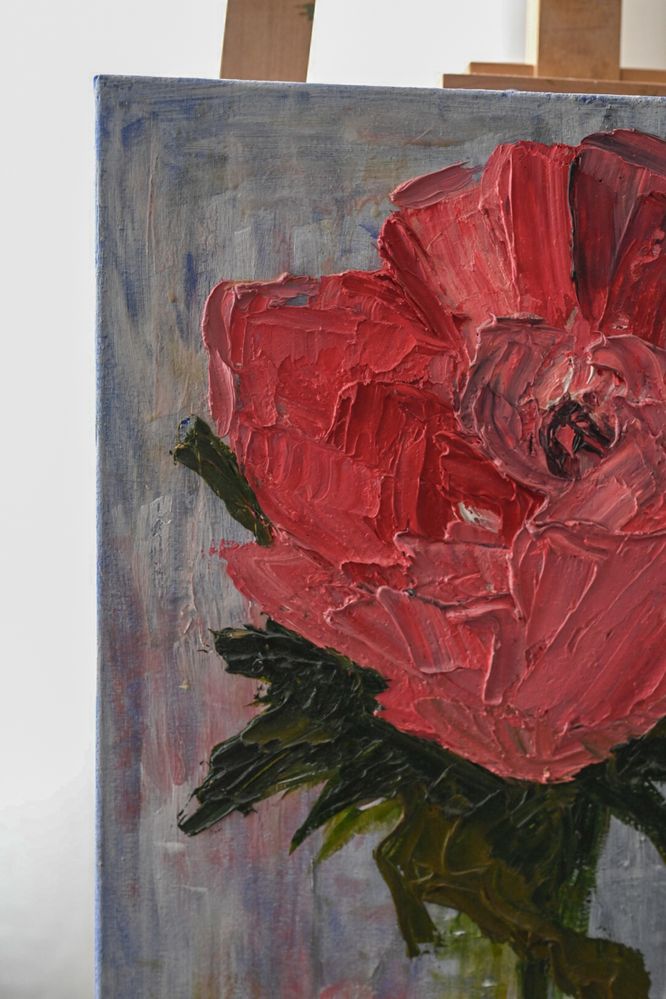 Интерьерная текстурная масленная картина «Роза»