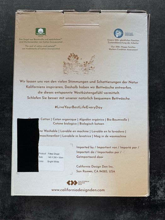 Prześcieradło z gumką 100% bio bawełna
