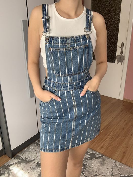 Spódnica ogrodniczki H&M 36 sukienka jeansowa