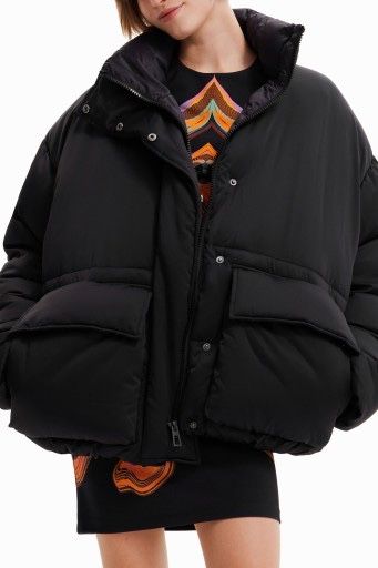Тепла жіноча куртка OVERSIZE |  Desigual, чорна, S