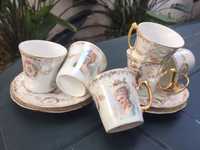 Conjunto 6 chávenas porcelana francesa