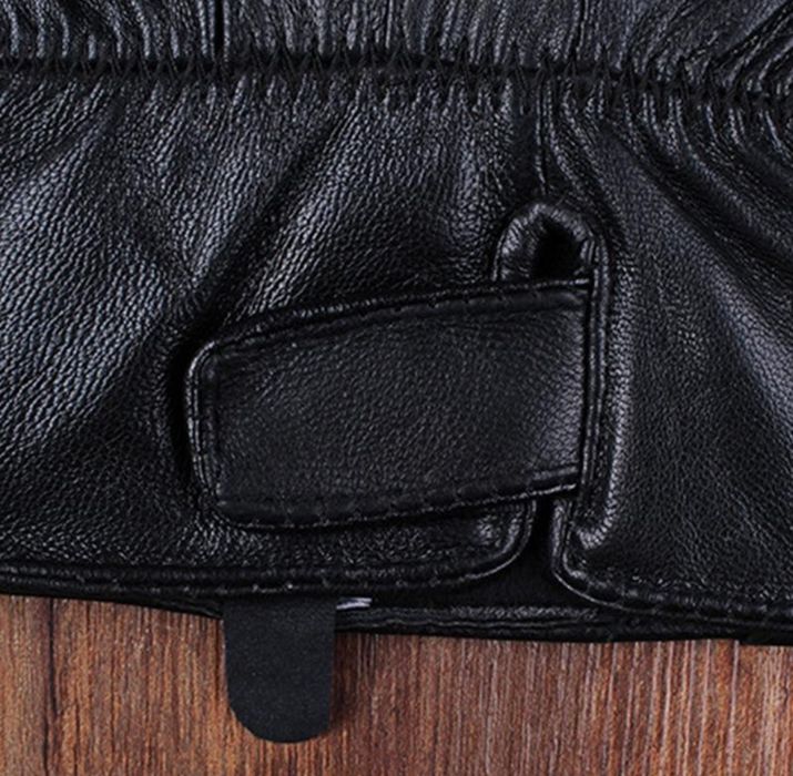 Шкіряні чоловічі перчатки на флісі