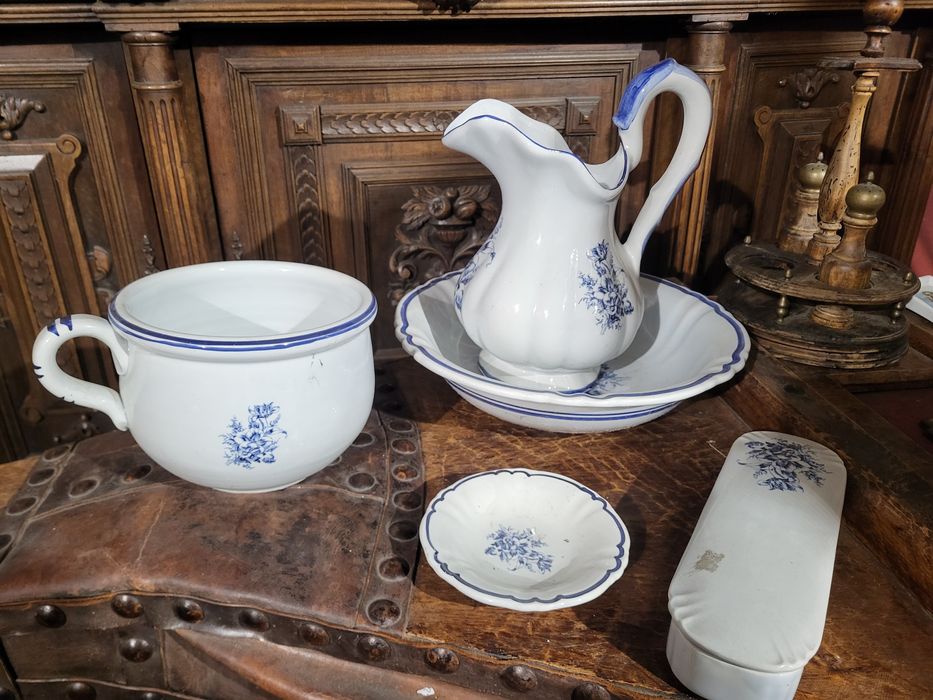 Sygnowany ceramiczny zestaw do mycia dzban misa jak Delft