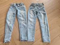 Spodnie jeans dla bliźniaczek z przetarciami