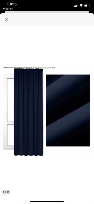 Zasłony granatowa 140 x 190 dwie sztuki