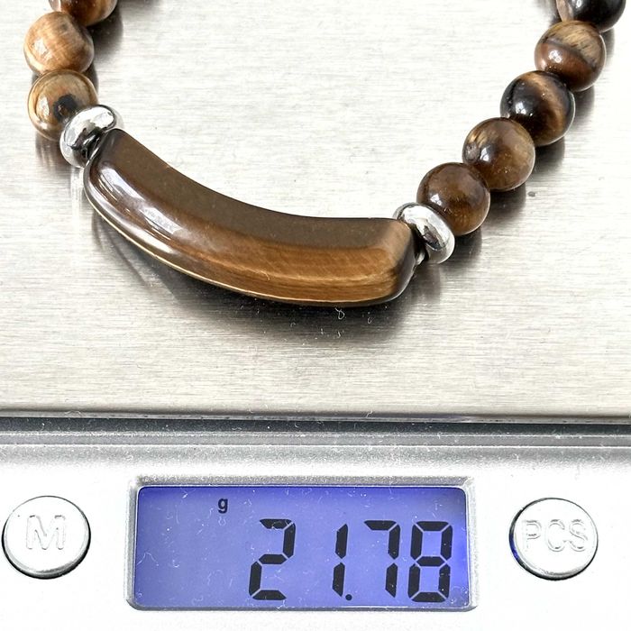 Bransoletka srebra z naturalnego Tygrysiego Oka z ok. 1980 roku