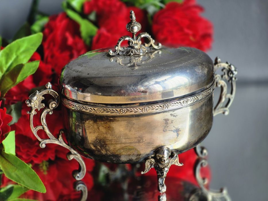 Posrebrzana cukiernica Hefra Fragetka