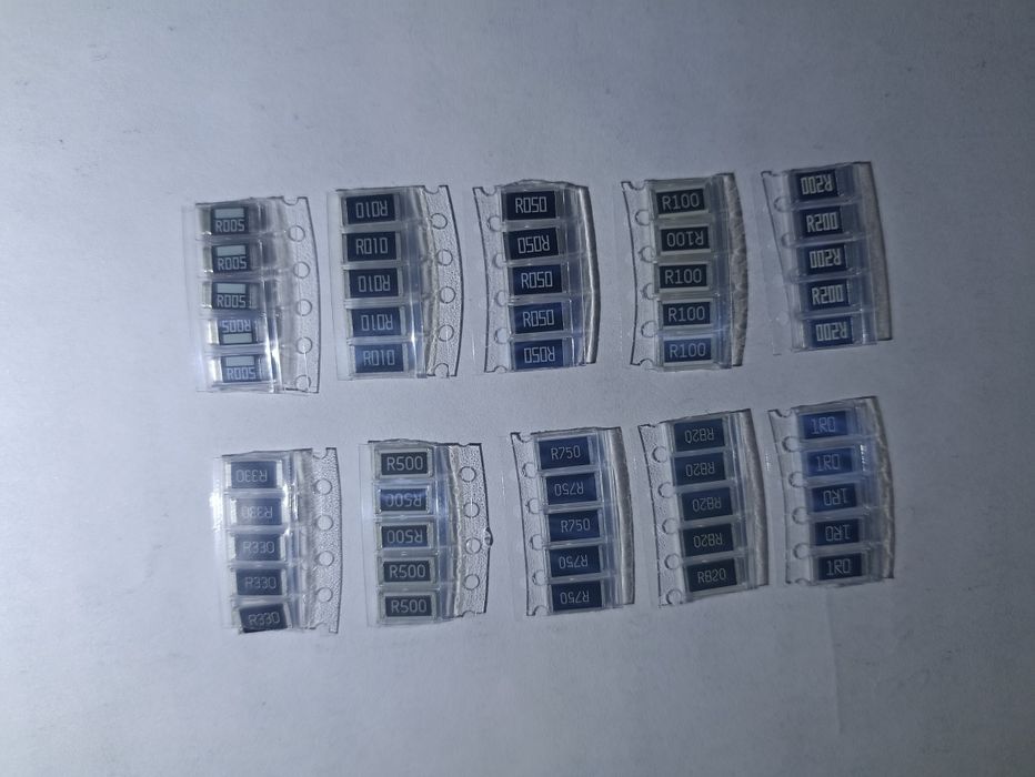 50шт.Набір резисторів SMD 2512 0,005 0,01 0,05 0,1 0,2 0,33 0,5-1,0 Om