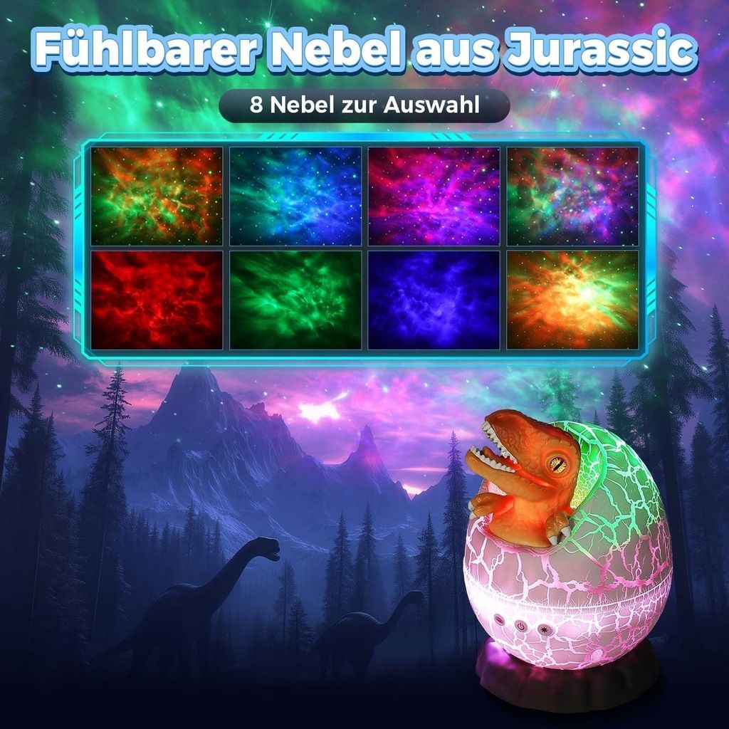 Projektor Gwiazd Nieba Dinozaur Lampka Nocna 8 Trybów
