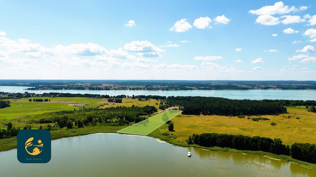 Działka budowlana z linią brzegową jez. Tałtowisko - SWJM, z widokiem