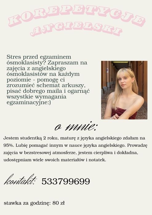 korepetycje angielski EGZAMIN ÓSMOKLASISTY